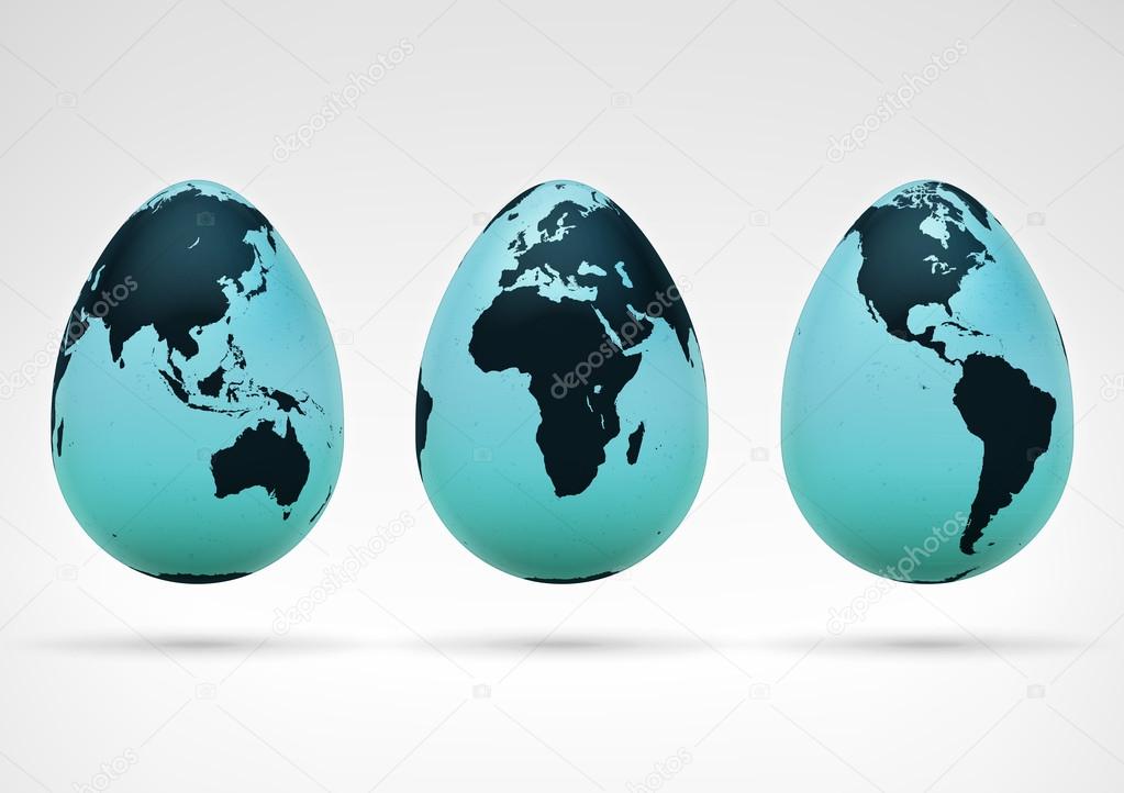 Three eggs decorated