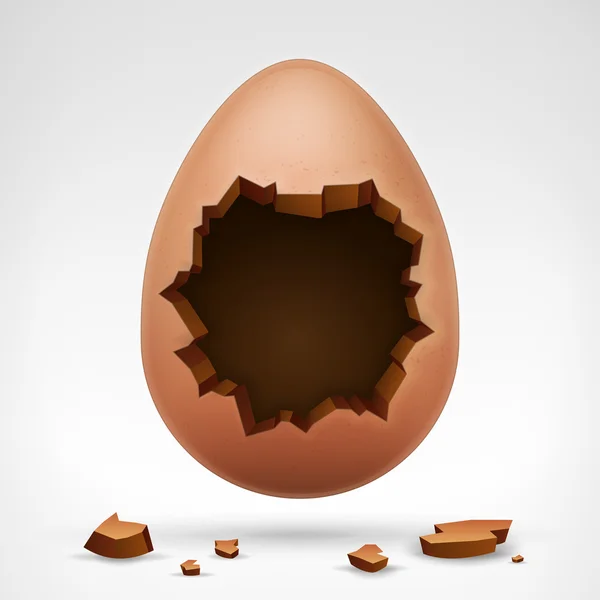 Ei met gebarsten shell — Stockvector