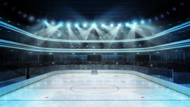 Hockey stadium with spectators clipart