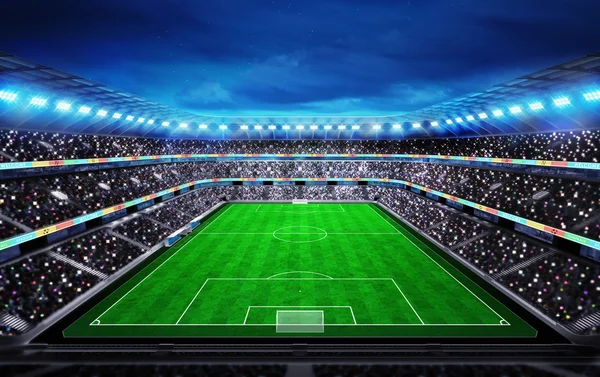 Blick auf das Fußballstadion mit Fans auf der Tribüne — Stockfoto