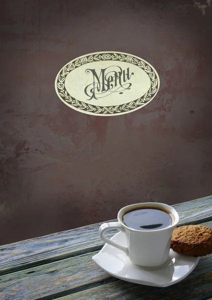 Menu with cup of coffee — Stock Photo, Image