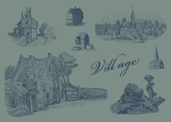 Village illustration — Stock Photo, Image