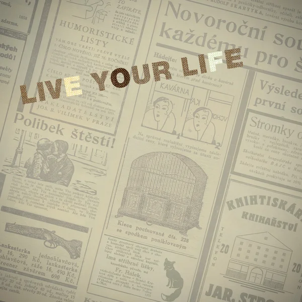 Alter Hintergrund mit Inschrift live your life — Stockfoto