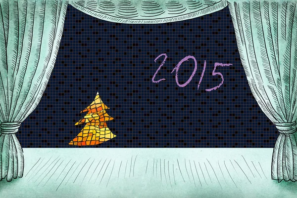 Tarjeta de felicitación de año nuevo 2015 —  Fotos de Stock