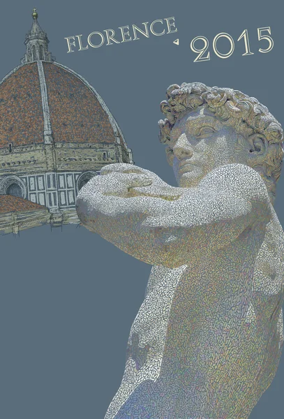 Ilustração vista Florença — Fotografia de Stock