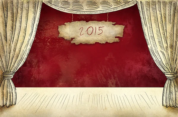 Tarjeta de felicitación de año nuevo 2015 — Foto de Stock