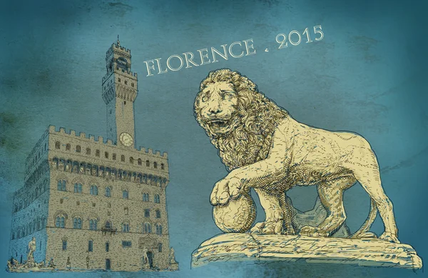 Florence view illustration — Stock Photo, Image