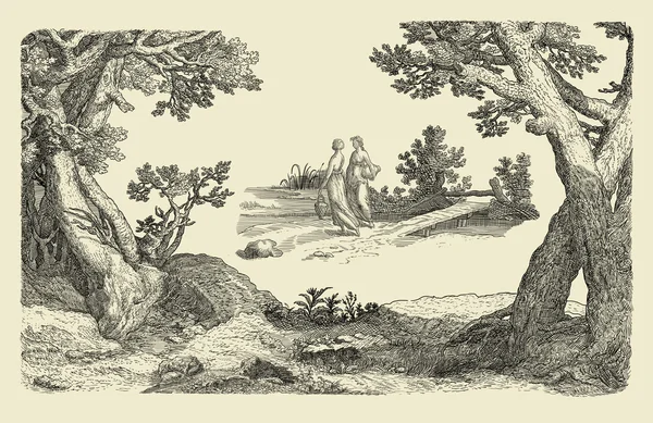 Деревенская иллюстрация — стоковое фото