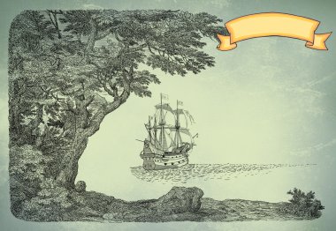 Old pirate map clipart