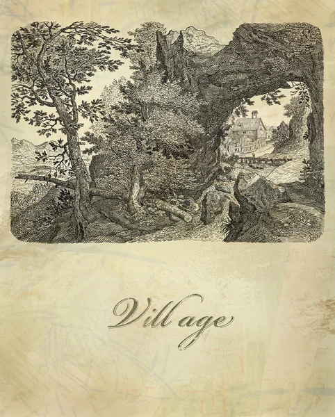 Illustration du vieux village — Photo