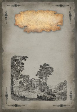 eski köy illüstrasyon