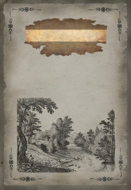 eski köy illüstrasyon