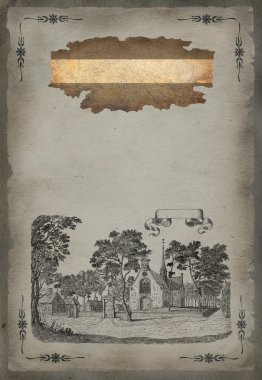 eski köy illüstrasyon