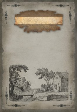 eski köy illüstrasyon