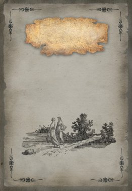 eski köy illüstrasyon