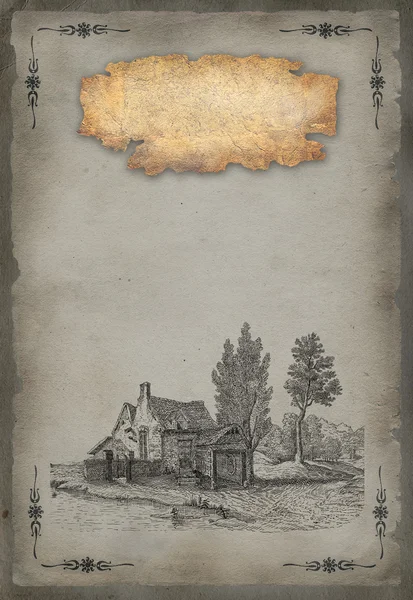 eski köy illüstrasyon