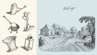 köy illüstrasyon