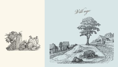 köy illüstrasyon