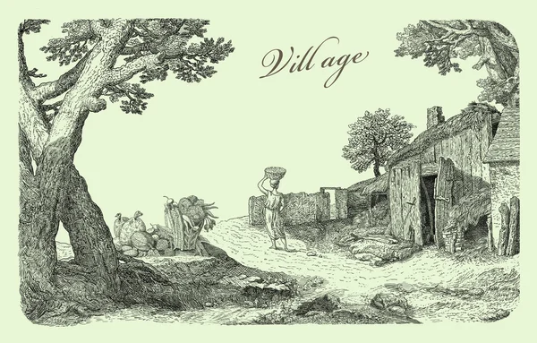 Village illustration — Stock Photo, Image