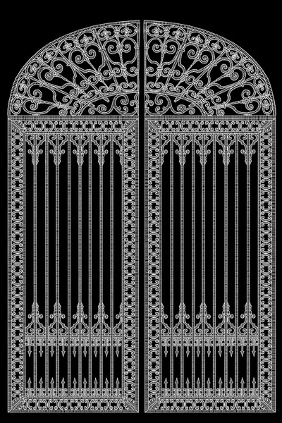 Forged gate with decorative lattice — Stock Photo, Image