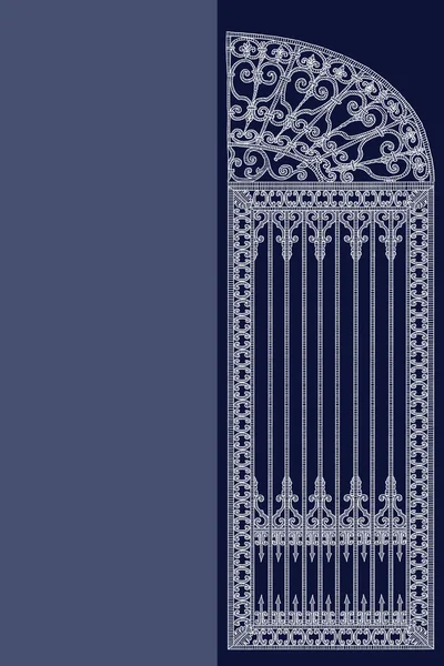 Gesmeed poort met decoratieve lattice — Stockfoto