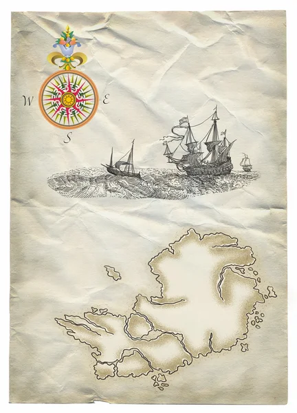 Mapa dos piratas — Fotografia de Stock