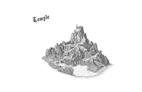 Старая иллюстрация храма — стоковое фото