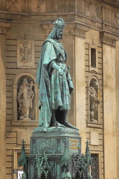 Statue of the Czech King Charles IV. in Prague, Czech Republic — Stock Photo, Image