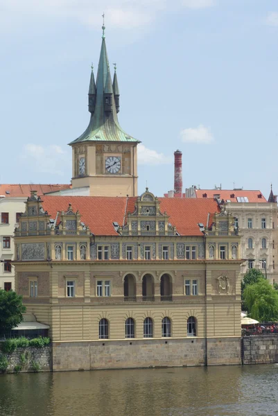 View from the Charles bridge to Smetana museum, Prague — Stockfoto