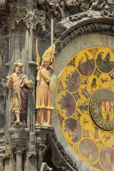 프라하의 오래 된 도시에 있는 프라하 천문 시계 (orloj)의 세부 사항 — 스톡 사진
