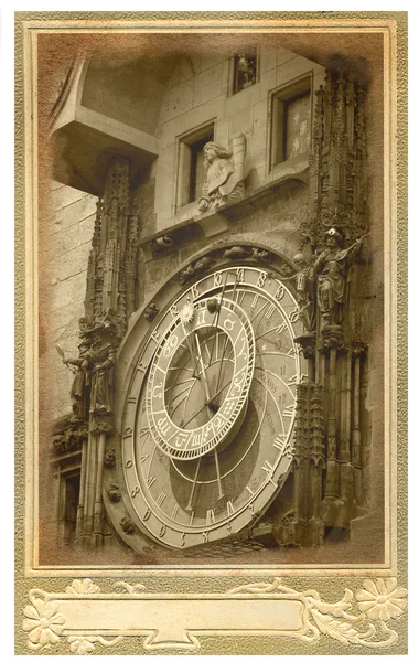 Alte Postkarte mit Prager Aussicht — Stockfoto