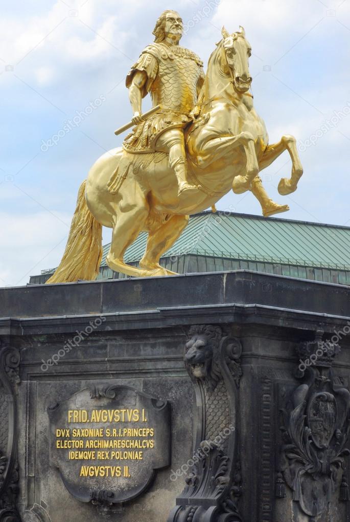 Gold Monument of Frederick Augustus II, King of Saxony.