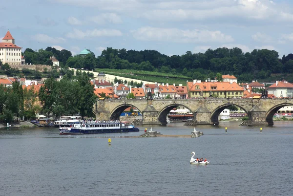 Karlův most a Pražský hrad — Stock fotografie