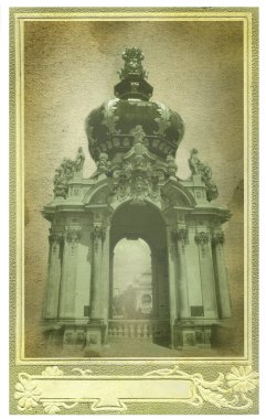 Dresden manzaralı eski kartpostal