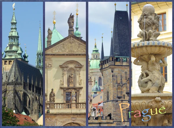 Collage of landmarks of Prague, Czech Republic — Stock Photo, Image