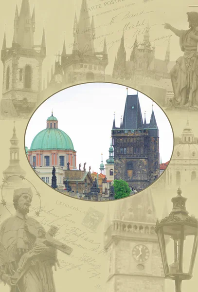 Collage of landmarks of Prague — Stock Photo, Image