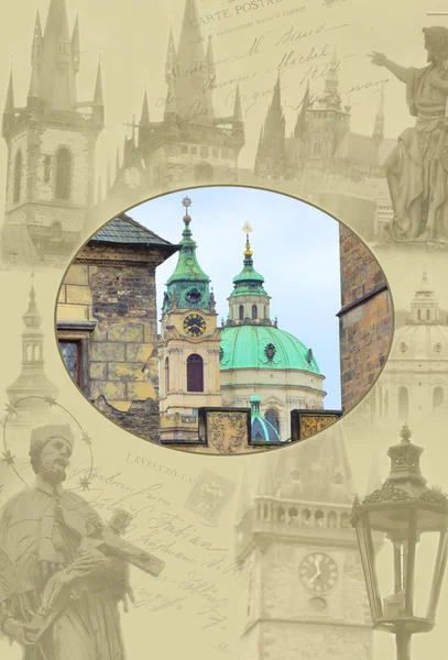 Collage de monumentos de Praga — Foto de Stock