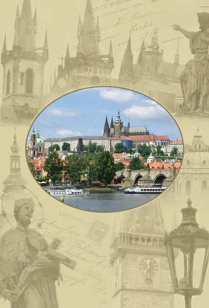 Collage of landmarks of Prague — Stock Photo, Image