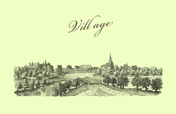 Old village illustration — Stock Photo, Image