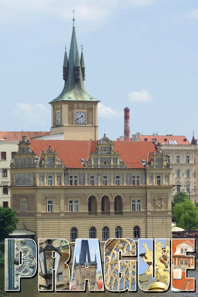 Postcard with view of Prague — Stock Photo, Image