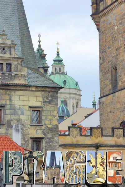 Postcard with view of Prague — Stock Photo, Image