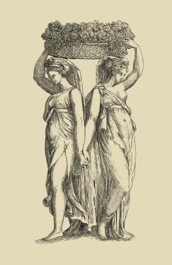 Eski Yunan tanrıçası illüstrasyon