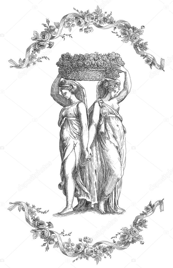 Old greek goddess illustration