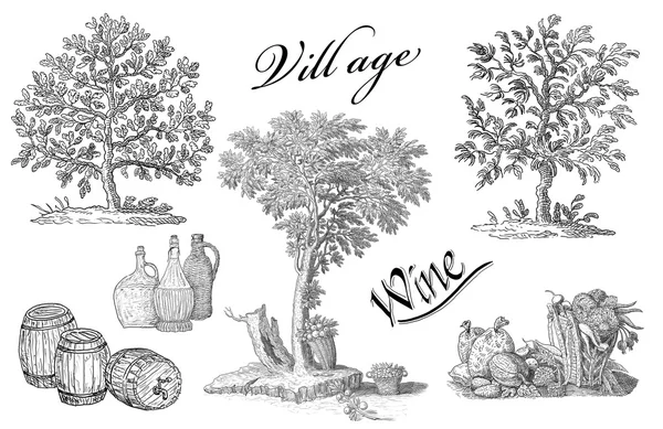 Illustration du vieux village — Photo