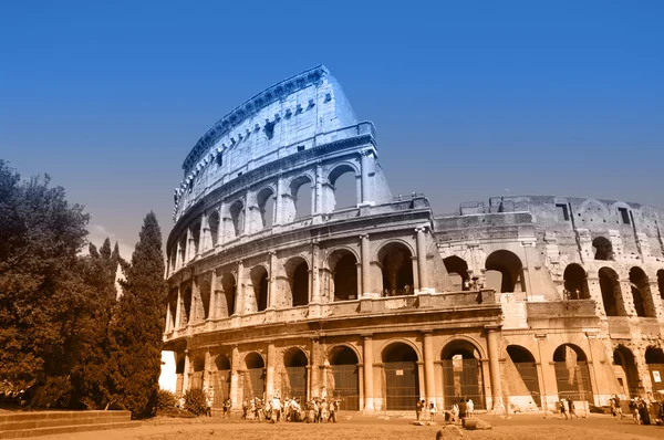 Twee kleuren ansichtkaart met uitzicht op Rome — Stockfoto