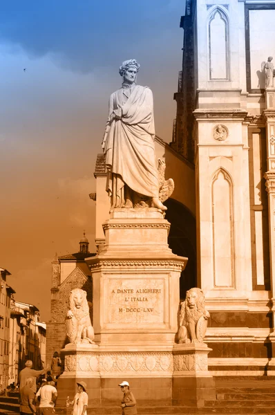 Two-color postcard with view of Florence — Stock Photo, Image