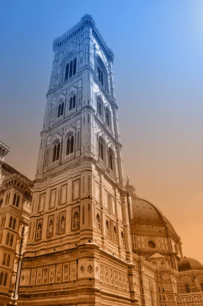 Dwukolorowa pocztówka z widokiem Florencja — Zdjęcie stockowe