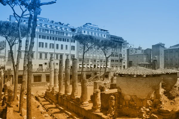 Twee kleuren ansichtkaart met uitzicht op Rome — Stockfoto