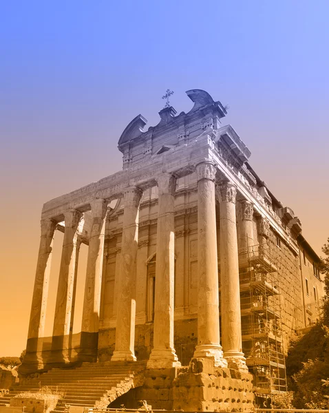 Cartolina bicolore con vista su Roma — Foto Stock