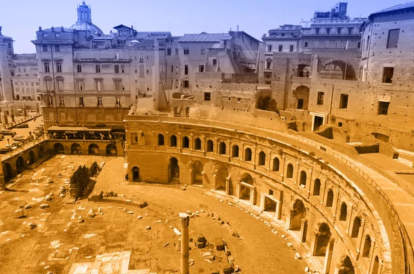 Twee kleuren ansichtkaart met uitzicht op Rome — Stockfoto